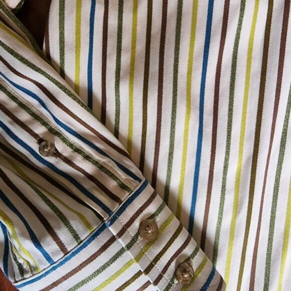 ROBERT GRAHAM COTTON MULTI COLOR STRIPED BUTTON DOWN SIZE MED - Picture 5 of 12